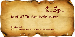 Kudlák Szilvánusz névjegykártya